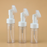 Flacon cosmétique vide en plastique PET blanc avec bouchon pompe moussante, flacon en plastique pour nettoyant visage