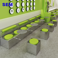 Conjunto de Mesa, Silla y Banco de Estilo Industrial SEM para Cafetería, Asiento de Acero Inoxidable, Combinación de Sofá para Hoteles, Muebles para Cafeterías