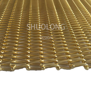 Подгонянная Золотая 304 из нержавеющей стали, спиральная проволочная сетка, занавеска для столовой, декоративная сетка - Product Image 3