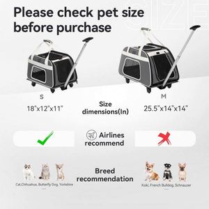 Échantillon gratuit : Sac de transport pour chien approuvé par les compagnies aériennes avec roues, conçu pour les petits chiens/chats, avec sangle de sécurité réglable et roues amovibles - Product Image 2