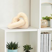 Décorations de la Saint-Valentin, cœurs en bois imbriqués, statues de nœuds d'amour en bois, décorations d'étagère, accessoires de table basse