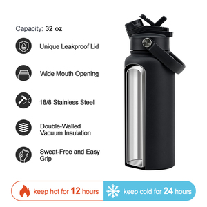 Oem biểu tượng tùy chỉnh chân không Flask 18OZ 32oz 24oz 25oz thép không gỉ đôi tường cách điện nhiệt chai nước uống - Product Image 6