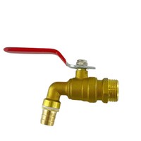 Robinet d'eau chaude haute température tout en cuivre épaissi 4/6 pouces, vanne de vidange à ouverture rapide, interrupteur de bec d'eau, design moderne et minimaliste