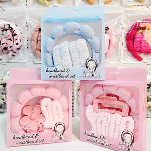 6 adet/kutu Yüz Yıkama Temizleme Süngeri Bulut Saç Bandı Güzellik Makyaj Bağı Spa Bandı Saç Bandı Hediye Kutusu Bileklik Seti - Product Image 1