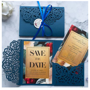 OEM ODM <span class=keywords><strong>Custom</strong></span> <span class=keywords><strong>Made</strong></span> Giấy Vintage Laser Cut Wedding Thẻ Sang Trọng Lời Mời Tùy Chỉnh - Product Image 1