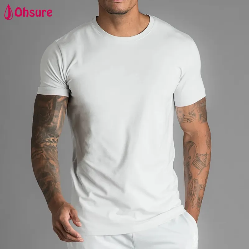 Nuovo abbigliamento sportivo casual da uomo abbigliamento fitness da palestra semplice t-shirt in bambù aderente maglietta sportiva personalizzata t-shirt