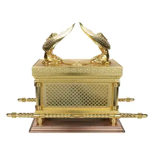 Judaica Gold Ark Of The Covenant Testimony Copper Base 20" Large Size