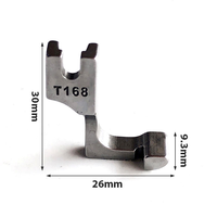 Pied de fermeture éclair invisible simple face T168 pour machine à coudre standard