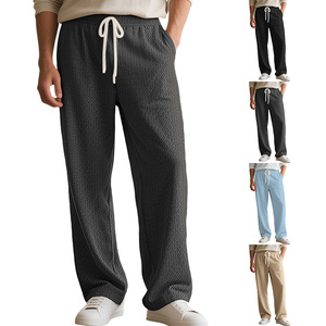 Pantalones Casuales Holgados de Pierna Recta para Hombre, Cintura Elástica, Tejido Transpirable, Ropa Informal Ligera y Cómoda - Product Image 3