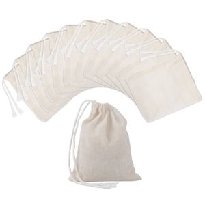 Sac cadeau pour bijoux en coton biologique et toile de mousseline, avec logo personnalisé imprimé à l'écran, fermeture à cordon, anti-poussière, biodégradable - Product Image 1