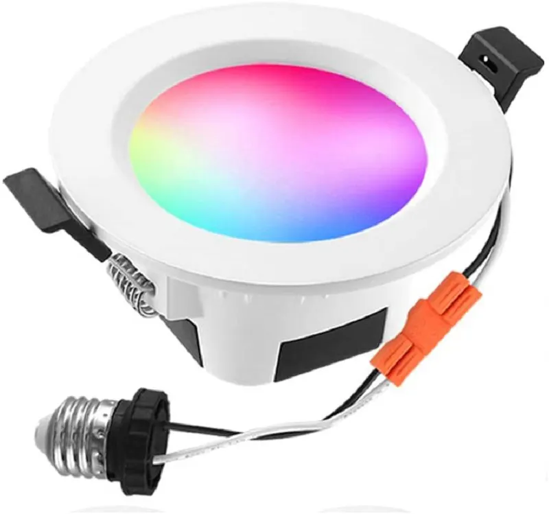 Светодиодные светильники Wi-Fi Smart затемнения круглый прожектор 12 Вт RGB Изменение цвета 2700K-6500K теплый свет, холодный свет работы с Alexa Google Home