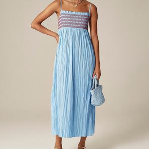 Vestido de Lino Elegante Personalizable para Mujer, con Tirantes Finos, Sin Mangas, Espalda Descubierta, Estilo Veraniego - Product Image 2