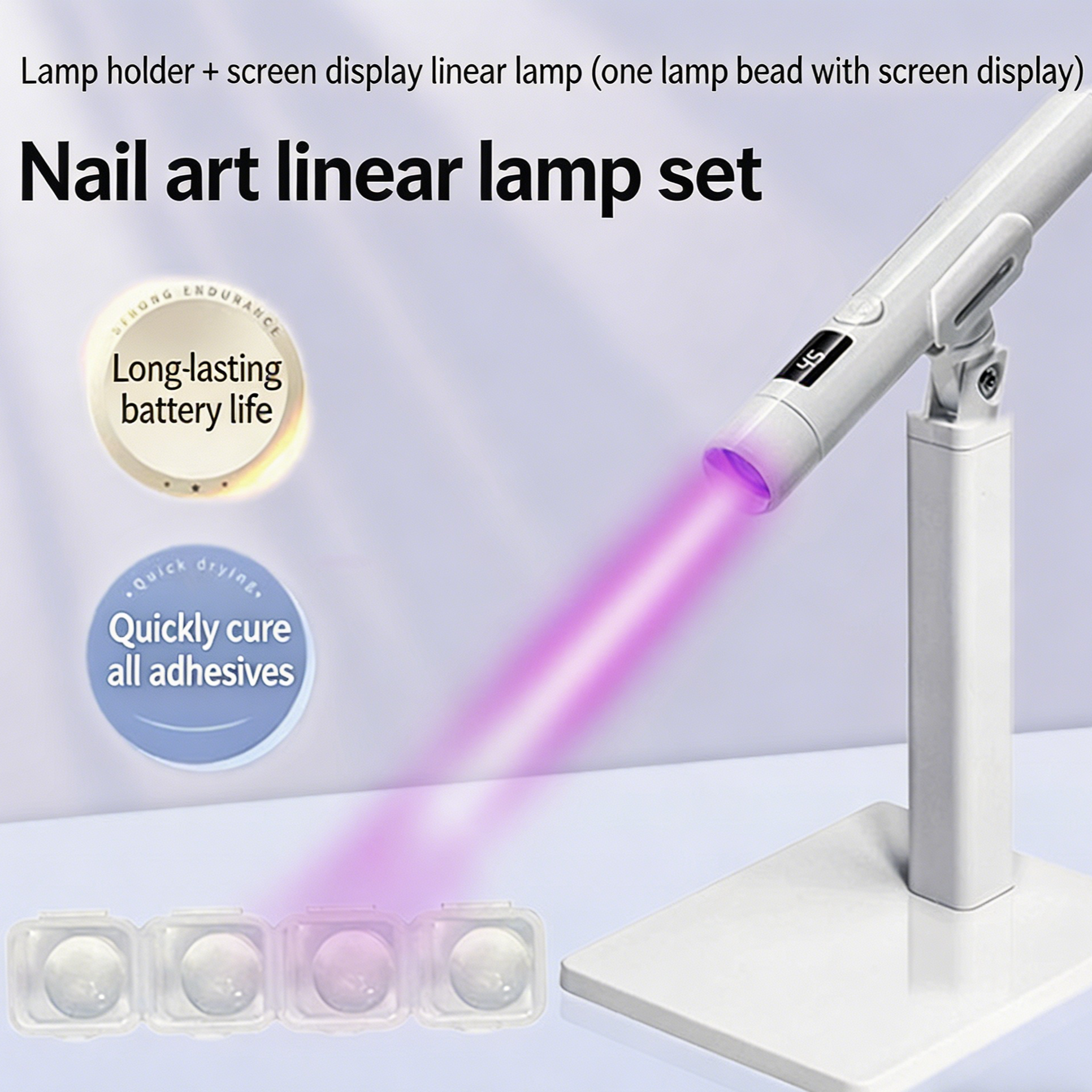 Ensemble lumière droite numérique blanche + support