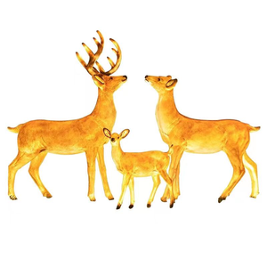 Luz LED 3D en forma de ciervo de fibra de vidrio, adecuada para decoración de jardines al aire libre, iluminación de parques y decoración de patios. - Product Image 1