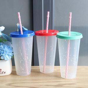 Gobelets réutilisables en plastique de 24 oz avec couvercles et pailles, gobelets de fête changeant de couleur pour célébrations, rassemblements, anniversaires, mariages - Product Image 3