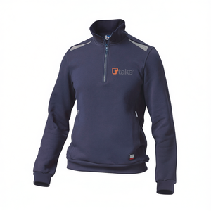 เสื้อสเวตเชิ้ตเฟลปาแบบปกติ สีน้ำเงิน ขนาด L คอซิป 1/4 สำหรับชุดทำงาน - Product Image 2