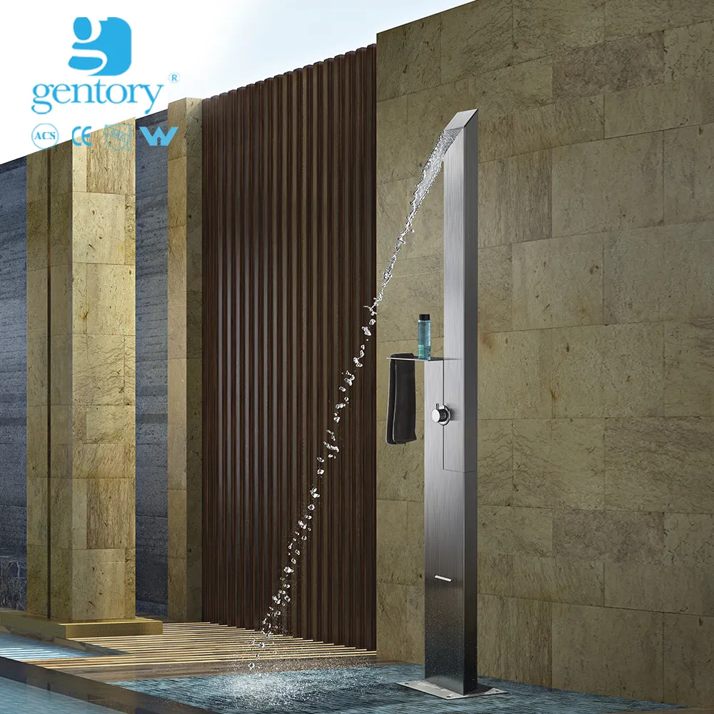 2020 Excellente conception gentory douche de plage extérieure #316 plateau de douche en acier inoxydable panneau de douche extérieur pour piscine S309