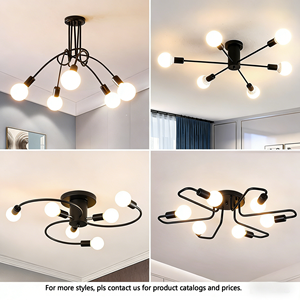 Lampadario Industriale in Ferro a Più Teste, Design Vintage Creativo, Lampada a <span class=keywords><strong>Soffitto</strong></span> LED per Soggiorno, Camera da Letto, Sala da Pranzo - Product Image 2