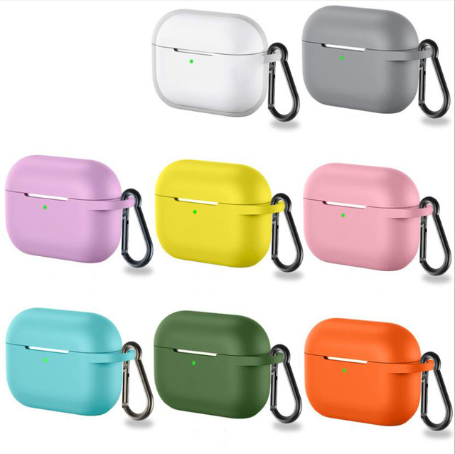 2.5mm Portable Silicone Full Protect Earphone Charging Box Case for Airpods 3 Pro with Hang Hook