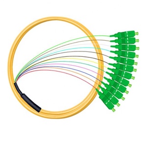 Lot de 12 câbles de raccordement croisés en queue de cochon, câble de dérivation, fibre optique sc pigtails, connecteur de cordon de raccordement - Product Image 1