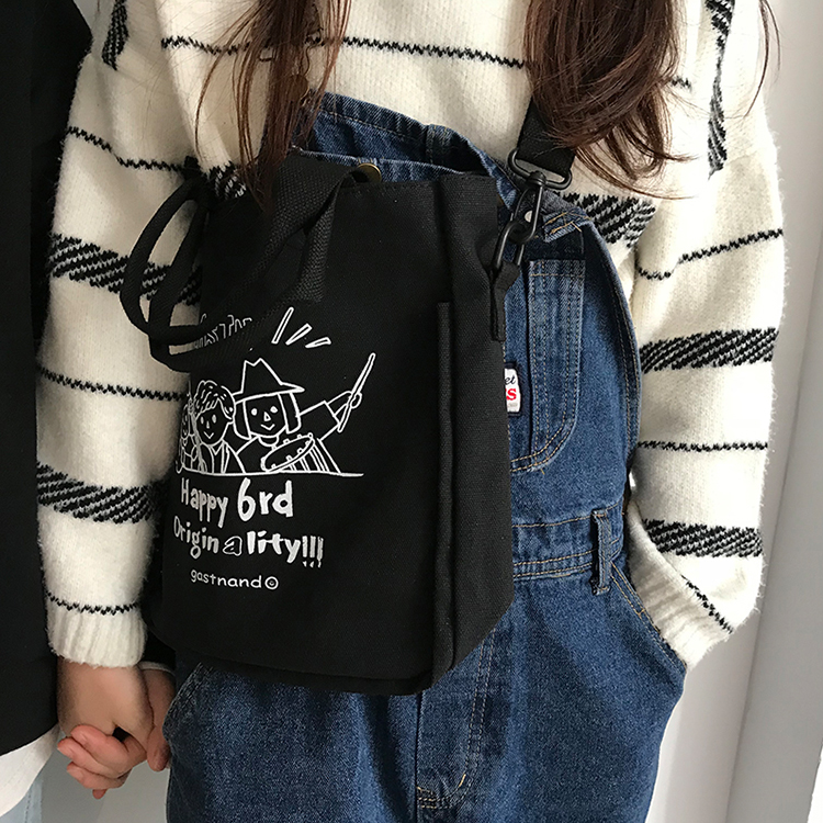Eco friendly fashion printed vintage canvas cotton crossbody bag linen tote bag