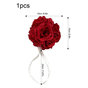 Bola de Flores Artificiales de Rosa, 15 cm de Alto, Simulación Realista, Decoración para Bodas, Material Plástico, Decoración para el Hogar, Adorno para Techo, de Fábrica - Product Image 3