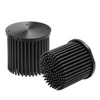 Radiateur en aluminium à ailettes rondes usinées CNC, anodisé noir, 20-30W, pour éclairage LED COB pour culture de plantes