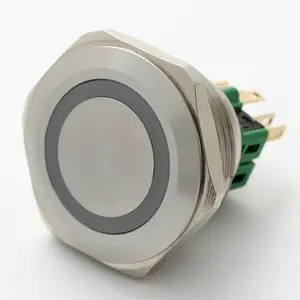 ELEWIND push button switch 40mm Stainless steel momentary or latching type Ring illuminated(PM401F-11ZE/S)