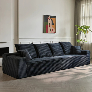 Juego de Sofá de Tela en Forma de L de Tres Plazas, Envasado al Vacío, Moderno, Minimalista, Ecológico, Duradero, Extensible, Sofá Cama Reclinable de Espuma - Product Image 4