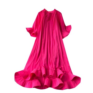 Abiti americani europei stile <span class=keywords><strong>palazzo</strong></span> di nicchia stile volant vestono stile stile High Street Sense da donna lungo Vestidos alla moda - Product Image 6