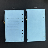 Personal isierte Kiesel leder Lose blatt A6 Planer Budget Binder Einlegen Nachfüllungen Flyleaf mit einer Reiß verschluss tasche für Gelds parungen