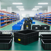 Schwarze ESD-Zirkulation sbox Anti statische Leiterplatte verpackung Aufbewahrung komponenten behälter Kunststoff-ESD-Box 600*400*255mm ESD-Box