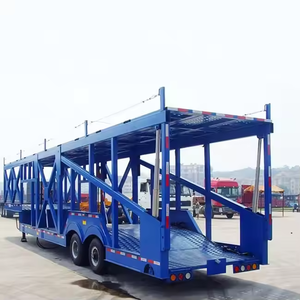 Semi-remorque de transport de voitures neuve Fudeng en acier à vendre, remorque porte-voitures avec capacité de 6 voitures - Product Image 1