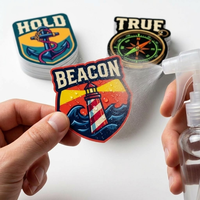 Autocollants personnalisés style patch bouclier rétro, imperméables, auto-adhésifs, découpés, badges nautiques pour emballage de produits