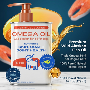 Omega 3 6 9 Visolie Voor Honden Katten Gezonde Huid Glanzende Vacht Heupgewrichten Met Wilde Alaskan Zalmolie Vloeibare Gezondheid Huisdier Supplementen - Product Image 3
