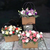 PVC Bouquet Boîtes à Fleurs Rondes Vivant Vases Fleuriste Boîte Fleur Plante Boîtes Cadeau Étanche Bouquet Sac Arrangement De Fleurs