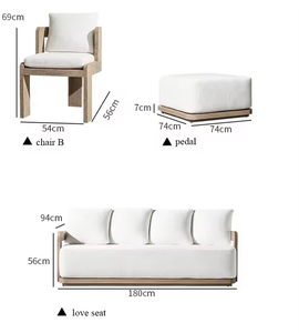 ชุดเฟอร์นิเจอร์ลานบ้านเหล็กหล่อทันสมัย ชุดโซฟากลางแจ้งสำหรับโรงแรม พร้อมผ้ากันน้ำสำหรับชุดเฟอร์นิเจอร์สวน - Product Image 2