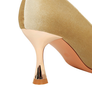 Fashion Party Women <b>Shoes</b> 2025 New Metal Pointed Suede Zapatos De Mujer <b>Kitten</b> <b>Heels</b> for <b>Ladies</b> - Product Image 3