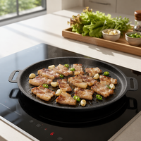 Plaque de cuisson coréenne portable en pierre Maifan Smartpan pour barbecue, plaque ronde sans fumée pour cuisson intérieure