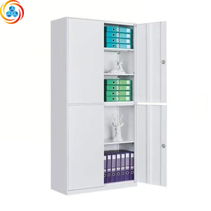 Modern <b>Lockable</b> Knock-down Metal 4-door Filing <b>Cabinet</b> with Adjustable Shelves for Office Bedroom and Warehouse <b>Storage</b> - Product Image 4