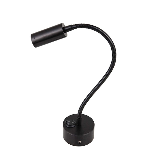 3W Aluminum LED Wall Sconce Lamp Warm White Spotlight Reading Light Flexible Pipe Light with Switch Gooseneck Wall Lamp