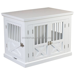 Triple Door Wooden Indoor Pet Dog Cat Kennels Crates House Cages Wholesale Cage Pour Chien Wood Indoor Dog Kennel Crate House
