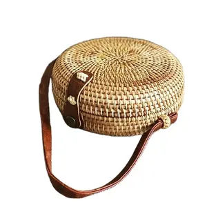 Wholesale High Quality Round Rattan Bag Rattan Handbags For Woman From Vietnam Best Supplier