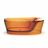 Baignoire autoportante ovale de luxe en résine pure transparente comme du cristal, capacité de 60 gallons, écologique, garantie 5 ans, pour intérieur
