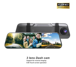 2024 Full HD Dash Video Recorder 10 \ "3 Cam WiFi App Control Espejo retrovisor para automóvil con lente dual IPS DVR - Product Image 2