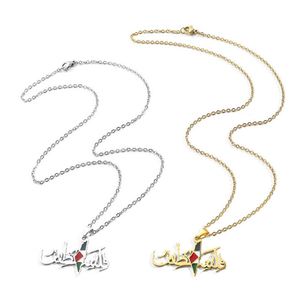 Wholesale Titanium Steel Palestine <b>Map</b> Pendant Chain Necklace Palestine Flag <b>Map</b> Pendant Chain Necklace - Product Image 5
