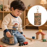 Mini pochette porte-clés cylindrique à imprimé ours avec écharpe pour filles, cadeau
