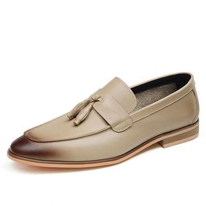 Chaussures habillées de luxe en cuir faites à la main pour hommes 2025 – Confortables, à bout pointu, à franges, à enfiler – Respirantes, imperméables, pour le bureau et la carrière - Product Image 2