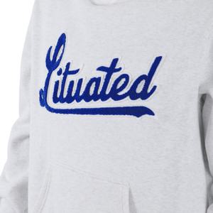 Sweat à capuche surdimensionné en molleton de coton à épaules tombantes avec logo brodé personnalisé TOPSHOW pour hommes - Product Image 2