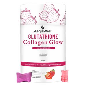 AegleWell Private Label Glutationa Colágeno Brilho Gomas Originais com Vitamina C,D,E,B6,B12 Gomas Complexas para Clareamento da Pele - Product Image 1